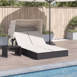 VidaXL 368637 sedia da esterno Salone Seduta imbottita Rattan sintetico, Acciaio Crema, Bianco