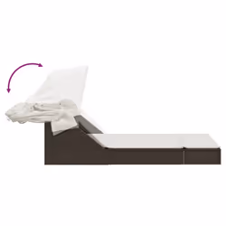 VidaXL 368638 sedia da esterno Salone Seduta imbottita Rattan sintetico, Acciaio Crema, Bianco - Vista aggiuntiva 6