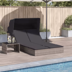 VidaXL 368639 sedia da esterno Salone Seduta imbottita Rattan sintetico, Acciaio Grigio
