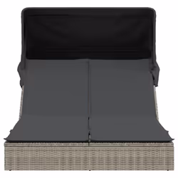 VidaXL 368639 sedia da esterno Salone Seduta imbottita Rattan sintetico, Acciaio Grigio