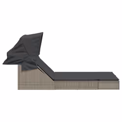 VidaXL 368639 sedia da esterno Salone Seduta imbottita Rattan sintetico, Acciaio Grigio - Vista aggiuntiva 4