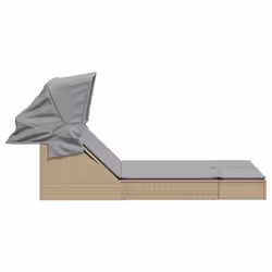VidaXL 368640 sedia da esterno Salone Seduta imbottita Rattan sintetico, Acciaio Grigio - Vista aggiuntiva 4