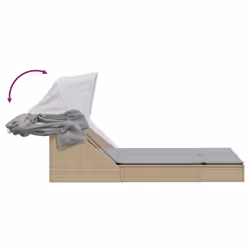 VidaXL 368640 sedia da esterno Salone Seduta imbottita Rattan sintetico, Acciaio Grigio - Vista aggiuntiva 6