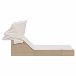 VidaXL 368641 sedia da esterno Salone Seduta imbottita Rattan sintetico, Acciaio Crema, Bianco - Vista aggiuntiva 4