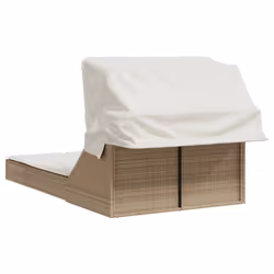 VidaXL 368641 sedia da esterno Salone Seduta imbottita Rattan sintetico, Acciaio Crema, Bianco - Vista aggiuntiva 5