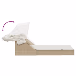 VidaXL 368641 sedia da esterno Salone Seduta imbottita Rattan sintetico, Acciaio Crema, Bianco - Vista aggiuntiva 6