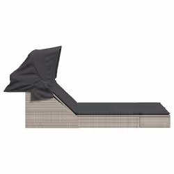 VidaXL 368642 sedia da esterno Salone Seduta imbottita Rattan sintetico, Acciaio Grigio - Vista aggiuntiva 4