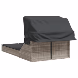 VidaXL 368642 sedia da esterno Salone Seduta imbottita Rattan sintetico, Acciaio Grigio - Vista aggiuntiva 5