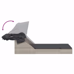 VidaXL 368642 sedia da esterno Salone Seduta imbottita Rattan sintetico, Acciaio Grigio - Vista aggiuntiva 6