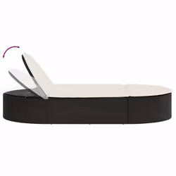 VidaXL 368646 sedia da esterno Salone Seduta imbottita Rattan sintetico, Acciaio Crema, Bianco - Vista aggiuntiva 6