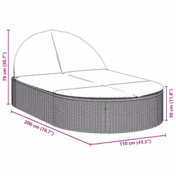 VidaXL 368646 sedia da esterno Salone Seduta imbottita Rattan sintetico, Acciaio Crema, Bianco - Vista aggiuntiva 8