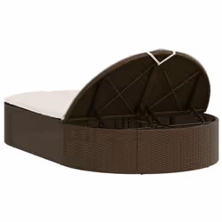 VidaXL 368647 sedia da esterno Salone Seduta imbottita Rattan sintetico, Acciaio Crema, Bianco - Vista aggiuntiva 5