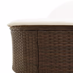 VidaXL 368647 sedia da esterno Salone Seduta imbottita Rattan sintetico, Acciaio Crema, Bianco - Vista aggiuntiva 7