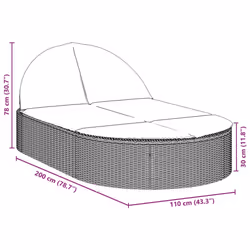 VidaXL 368647 sedia da esterno Salone Seduta imbottita Rattan sintetico, Acciaio Crema, Bianco - Vista aggiuntiva 8