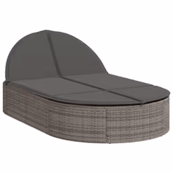 VidaXL 368648, Salone, Seduta imbottita, Rattan sintetico, Acciaio, Grigio, 110 kg, 2000 mm