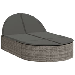 VidaXL 368648 sedia da esterno Salone Seduta imbottita Rattan sintetico, Acciaio Grigio