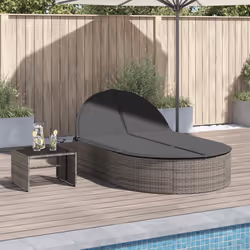 VidaXL 368648 sedia da esterno Salone Seduta imbottita Rattan sintetico, Acciaio Grigio