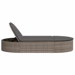 VidaXL 368648 sedia da esterno Salone Seduta imbottita Rattan sintetico, Acciaio Grigio - Vista aggiuntiva 4