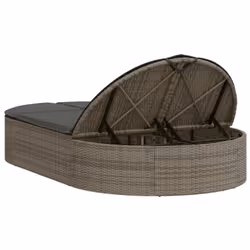 VidaXL 368648 sedia da esterno Salone Seduta imbottita Rattan sintetico, Acciaio Grigio - Vista aggiuntiva 5