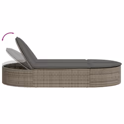 VidaXL 368648 sedia da esterno Salone Seduta imbottita Rattan sintetico, Acciaio Grigio - Vista aggiuntiva 6