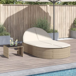 Vidaxl - Lettino Prendisole con Cuscini Beige in Polyrattan 672242