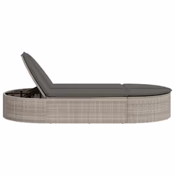 VidaXL 368651 sedia da esterno Salone Seduta imbottita Rattan sintetico, Acciaio Grigio - Vista aggiuntiva 4