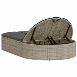 VidaXL 368651 sedia da esterno Salone Seduta imbottita Rattan sintetico, Acciaio Grigio - Vista aggiuntiva 5