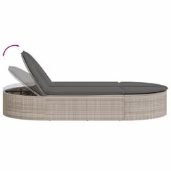 VidaXL 368651 sedia da esterno Salone Seduta imbottita Rattan sintetico, Acciaio Grigio - Vista aggiuntiva 6