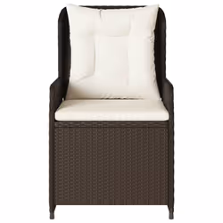 VidaXL 368653 sedia da esterno Terrazzo Seduta imbottita Rattan sintetico, Acciaio Crema, Bianco - Vista aggiuntiva 5