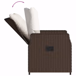 VidaXL 368653 sedia da esterno Terrazzo Seduta imbottita Rattan sintetico, Acciaio Crema, Bianco - Vista aggiuntiva 8
