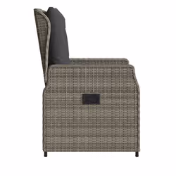 VidaXL 368654 sedia da esterno Terrazzo Seduta imbottita Rattan sintetico, Acciaio Grigio - Vista aggiuntiva 6
