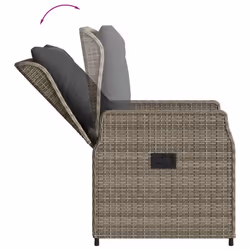 VidaXL 368654 sedia da esterno Terrazzo Seduta imbottita Rattan sintetico, Acciaio Grigio - Vista aggiuntiva 8