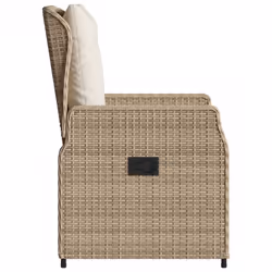 VidaXL 368656 sedia da esterno Terrazzo Seduta imbottita Rattan sintetico, Acciaio Crema, Bianco - Vista aggiuntiva 6