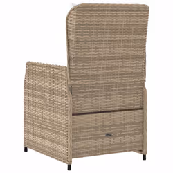 VidaXL 368656 sedia da esterno Terrazzo Seduta imbottita Rattan sintetico, Acciaio Crema, Bianco - Vista aggiuntiva 7