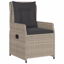VidaXL 368657 sedia da esterno Terrazzo Seduta imbottita Rattan sintetico, Acciaio Grigio - Vista aggiuntiva 4