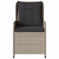 VidaXL 368657 sedia da esterno Terrazzo Seduta imbottita Rattan sintetico, Acciaio Grigio - Vista aggiuntiva 5