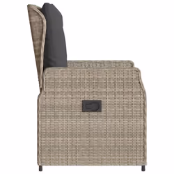 VidaXL 368657 sedia da esterno Terrazzo Seduta imbottita Rattan sintetico, Acciaio Grigio - Vista aggiuntiva 6