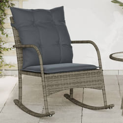 Vidaxl - Sedia a Dondolo da Giardino con Cuscini in Polyrattan Grigio