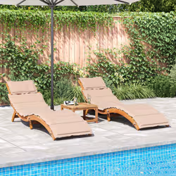 VidaXL 3214835 sedia da esterno Legno di acacia Beige - Vista aggiuntiva 3