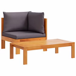 vidaXL Set Divano da Giardino 5 pz con Cuscini Legno Massello Acacia - Vista aggiuntiva 3