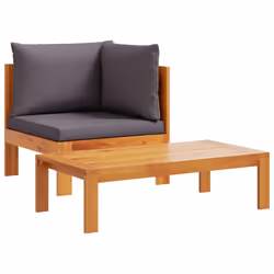 vidaXL Set Divano da Giardino 5 pz con Cuscini Legno Massello Acacia - Vista aggiuntiva 3