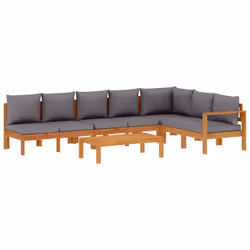 vidaXL Set Divano da Giardino 5 pz con Cuscini Legno Massello Acacia - Vista aggiuntiva 2