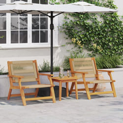Set di Sedie da Giardino con Tavolo - 3 Pezzi in Legno Massello di Acacia Beige Vidaxl