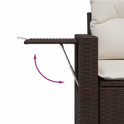 vidaXL Set Divano da Giardino 5 pz con Cuscini Marrone in Polyrattan - Vista aggiuntiva 3