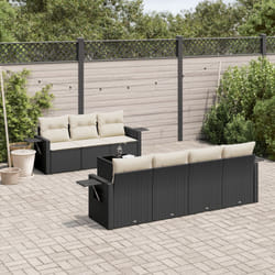 vidaXL Set Divani da Giardino con Cuscini 8 pz Nero in Polyrattan
