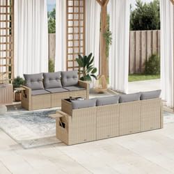 Set Divano da Giardino 8 pz con Cuscini Beige in Polyrattancod mxl 113237