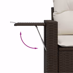 Set Divani da Giardino 7 pz con Cuscini Marrone in Polyrattancod mxl 115548 - Vista aggiuntiva 3