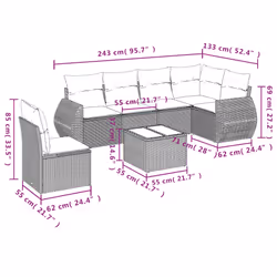 VidaXL 3221432 set mobili da esterno - Vista aggiuntiva 8