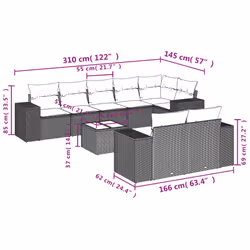 VidaXL 3222824 set mobili da esterno - Vista aggiuntiva 8