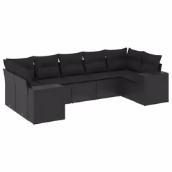 Set Divani da Giardino con Cuscini 7pz Nero Polyrattancod mxl 112748 - Vista aggiuntiva 2